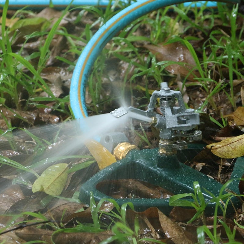 STYDDI Heavy Duty Impact Pulsating Sprinkler for Yard, All Metal Adjustable Rotating Circular Impulse Lawn Sprinkler for Medium to Large Areas, Lawn and Garden, Coverage up to 5,800 Sq. Ft - Image 4